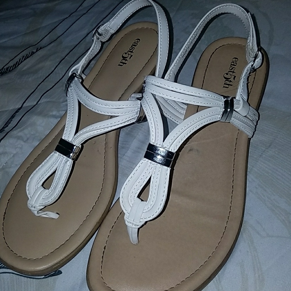 white low heel sandals